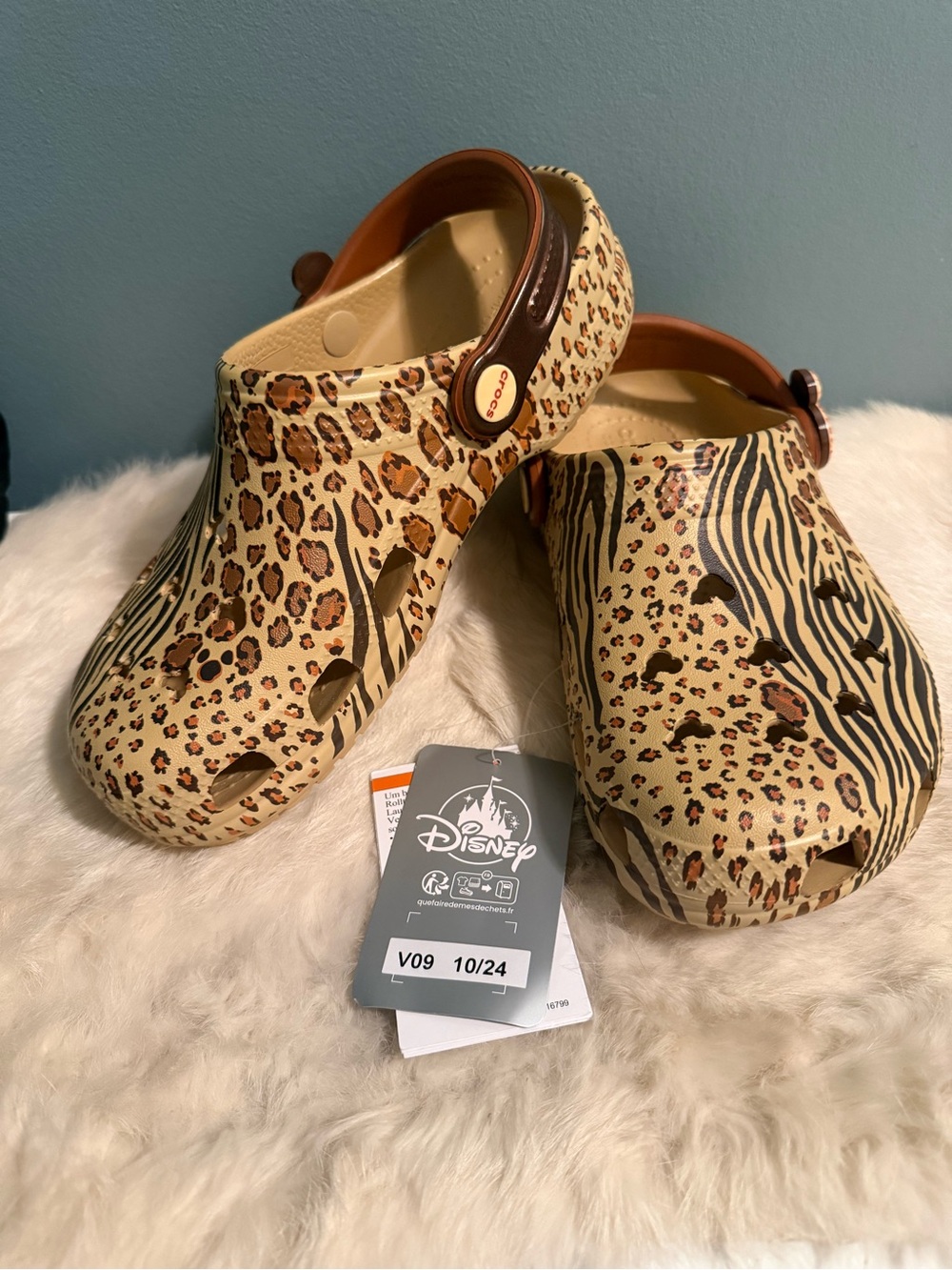 Disney Parks Animal Kingdom Mickey Mouse Icon Animal Print Crocs